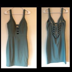 Dark teal mini dress